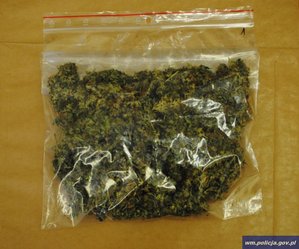 Znaleziony w plecaku worek z marihuaną